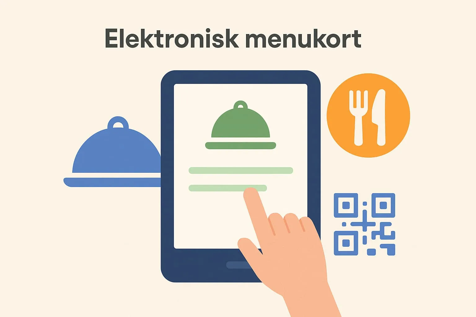 Digital menu in an online POS system