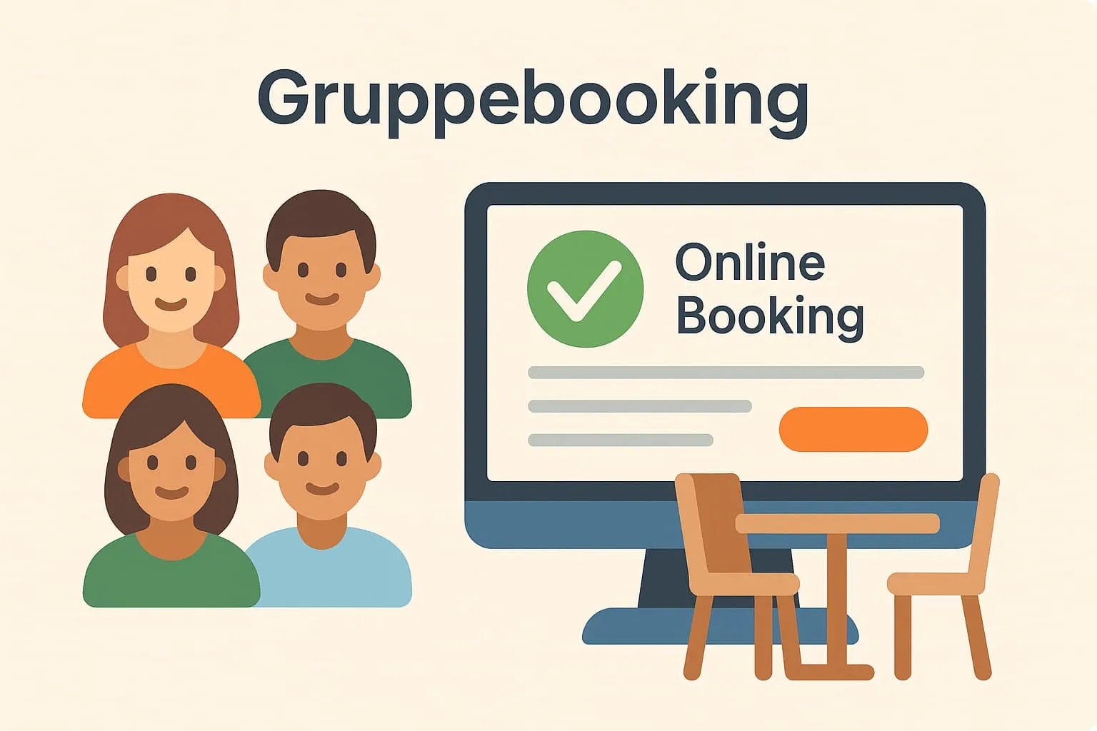 Group booking in an online POS system