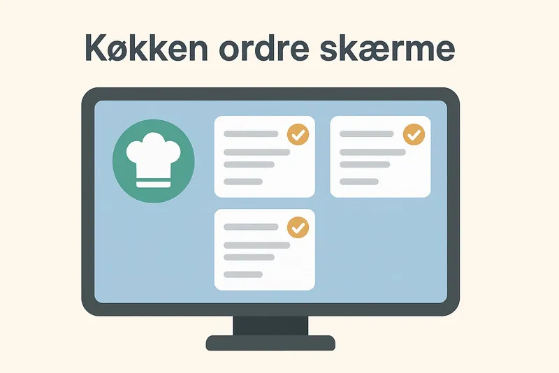 Køkken ordre skærme i et online pos system