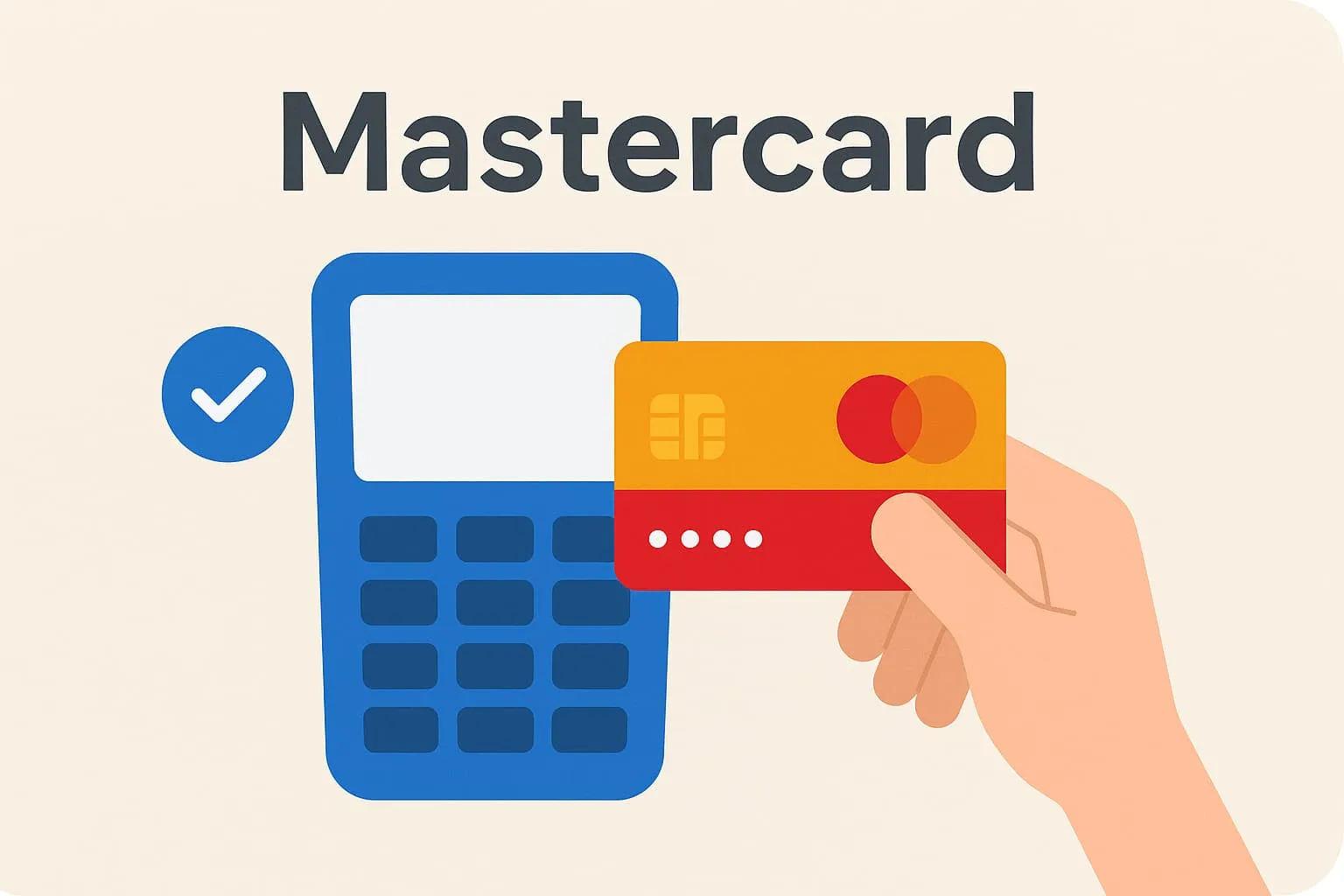 Mastercard i ett onlinekassasystem