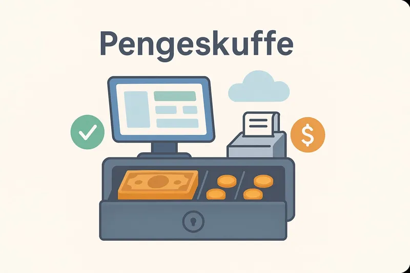 Pengeskuffe i et online pos system