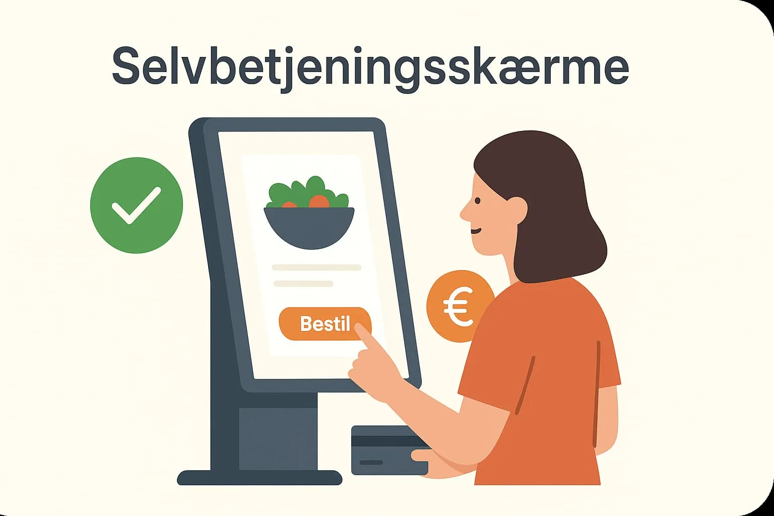 Självbetjäningsskärmar i ett online-POS-system