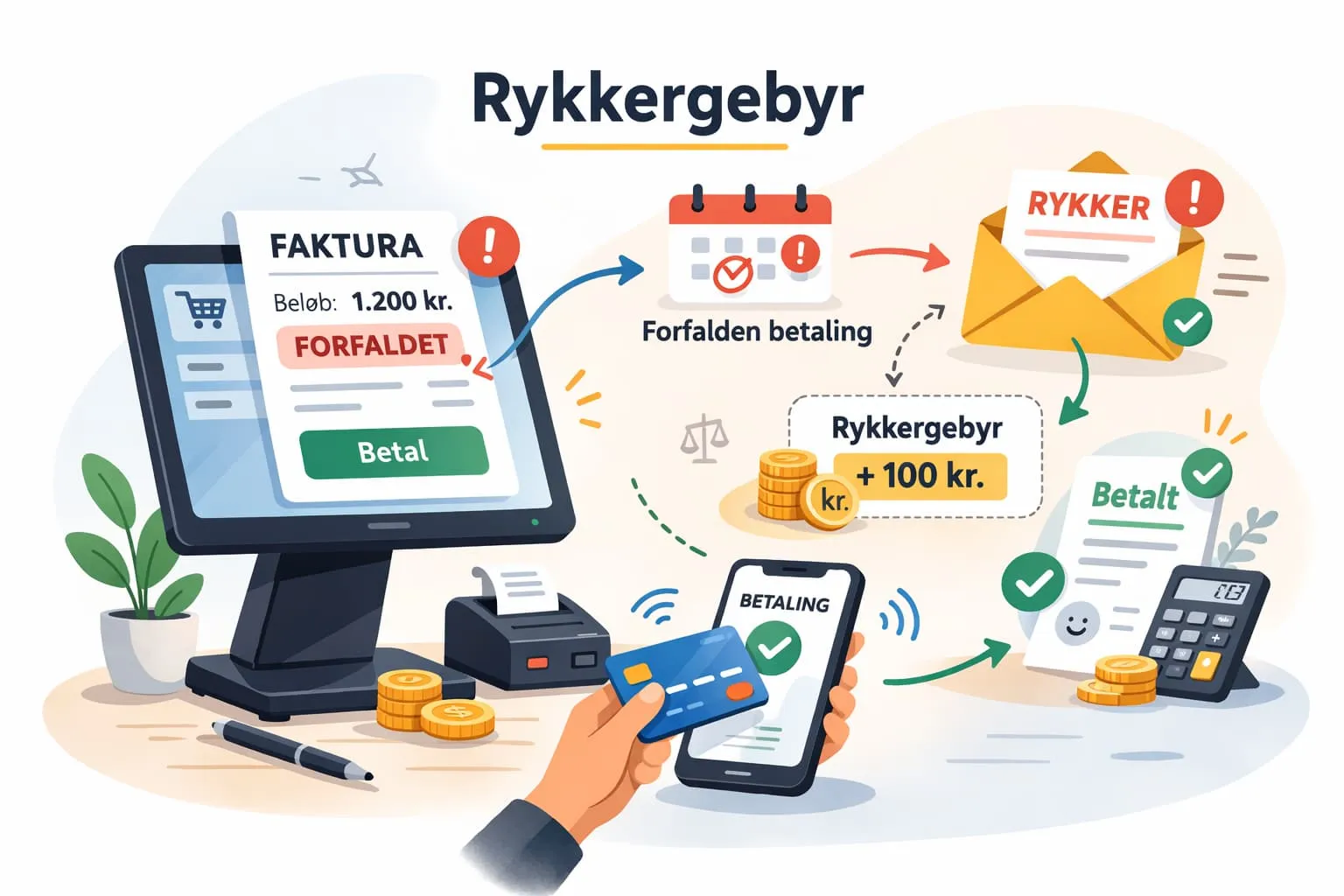 Reminder fee in an online POS system