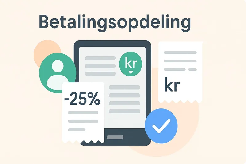Betalingsopdeling i et online pos system
