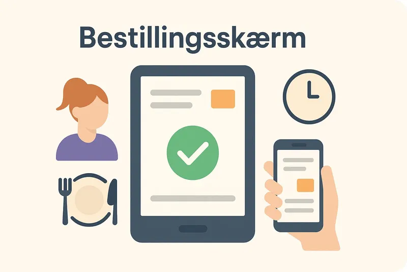 Bestillingsskærm i et online pos system